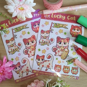 Stickers agenda chat porte-bonheur
