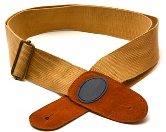 Elagon (BF) Beige Guitar Strap for Electric, Acoustic and Bass Guitar. Quality Material.