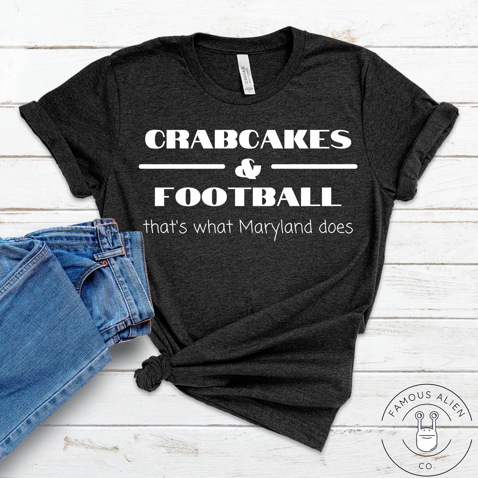 Crab cakes and football that's what Maryland does shirt Etsy