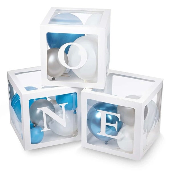 Baby Balloon Boxes - ONE Balloon Boxes - Baby Blocks - Baby Party Blocks - Baby Shower Boxes