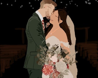 Individuelle Hochzeitsillustration