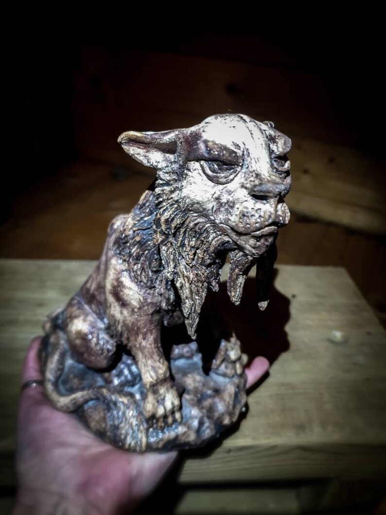 ceramic wolf statue