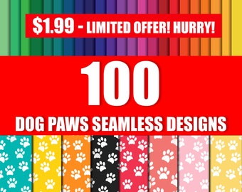 Paw Prints Dogs Seamless Patterns | Dog Paws Digital paper png| Dog Paws Digital background PNG | Sublimation background |