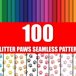 Glitter Paw Prints Dogs Seamless Patterns | Dog Paws Digital paper png| Dog Paws Digital background PNG | Sublimation background |