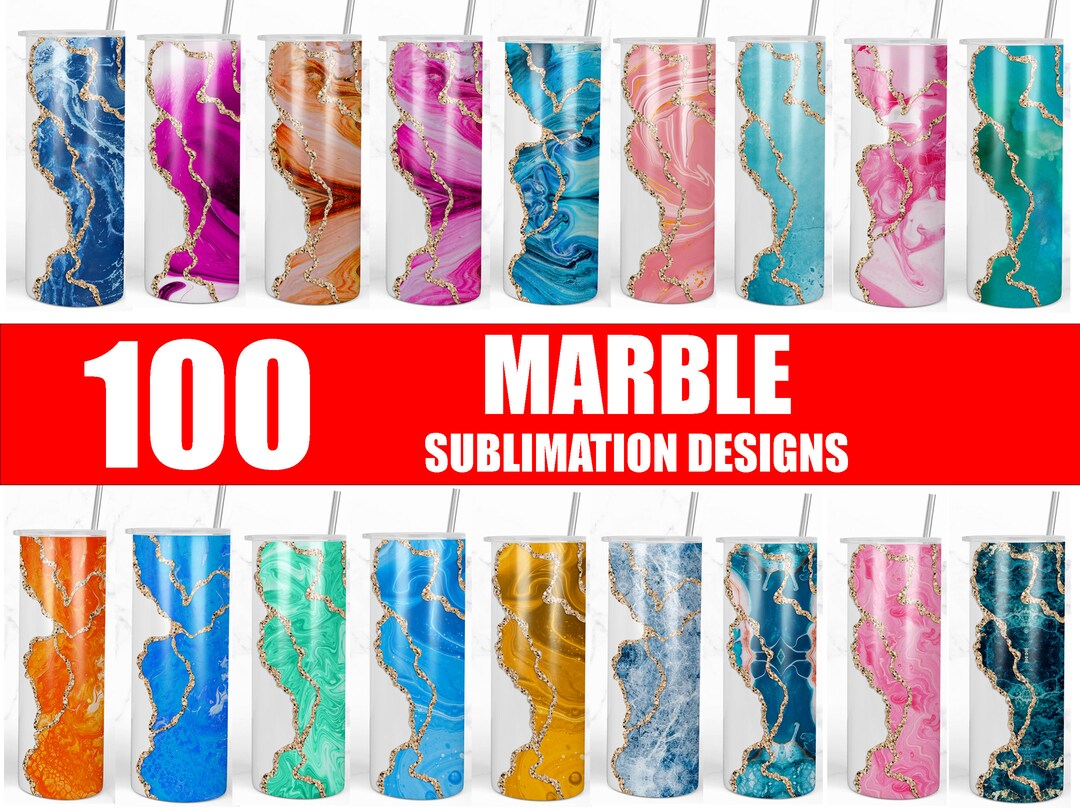 Marble Skinny Tumbler Design Bundle | Agate Sublimation Design| 20oz ...