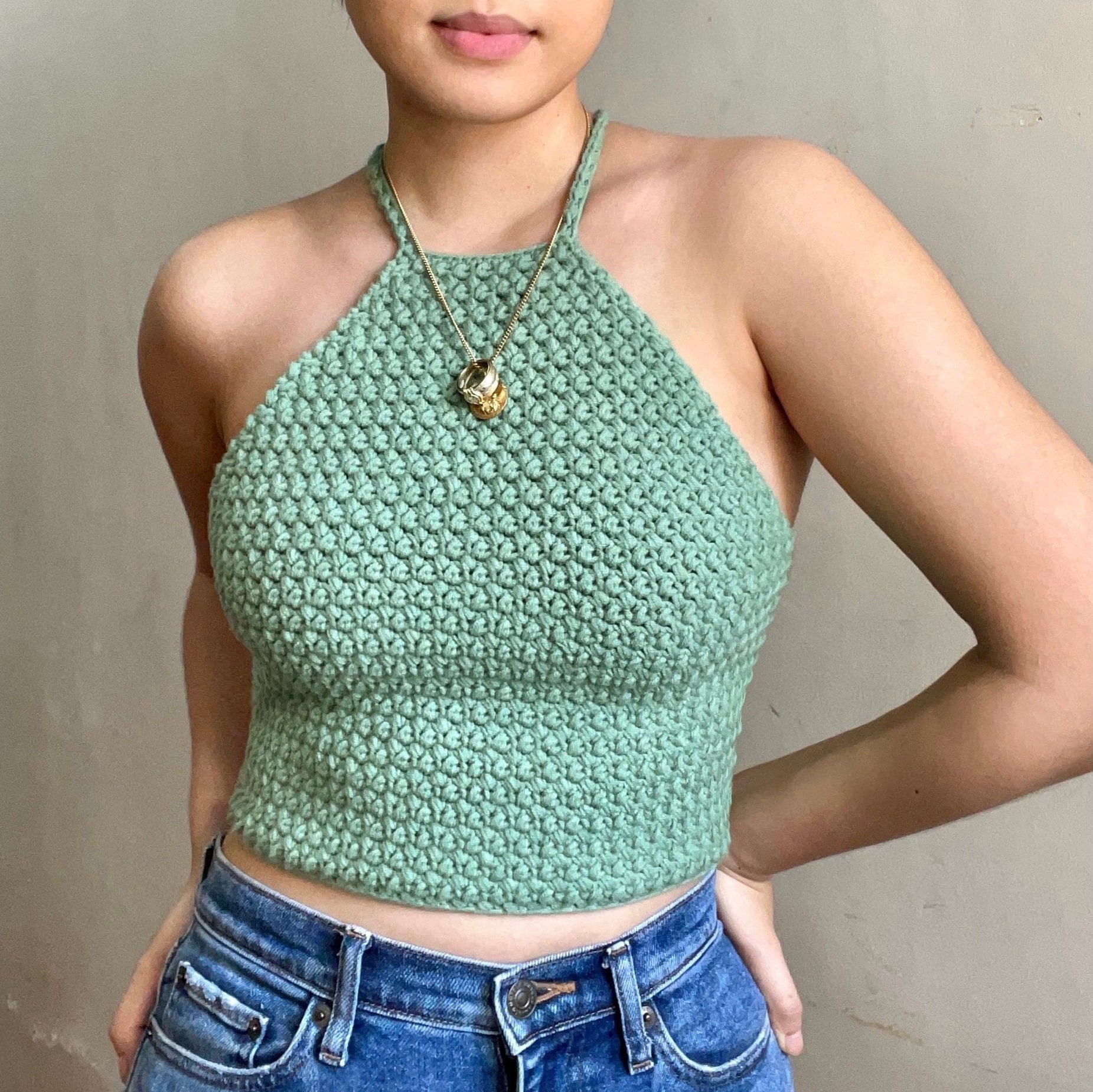 Halter Neck Crop Top pattern by Rhinestone Mumma