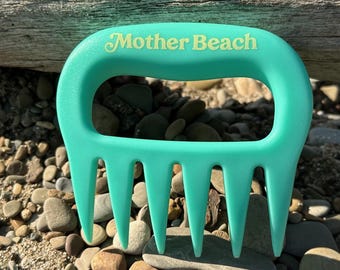 Mother Beach Comb and hand-held beach-combing rake