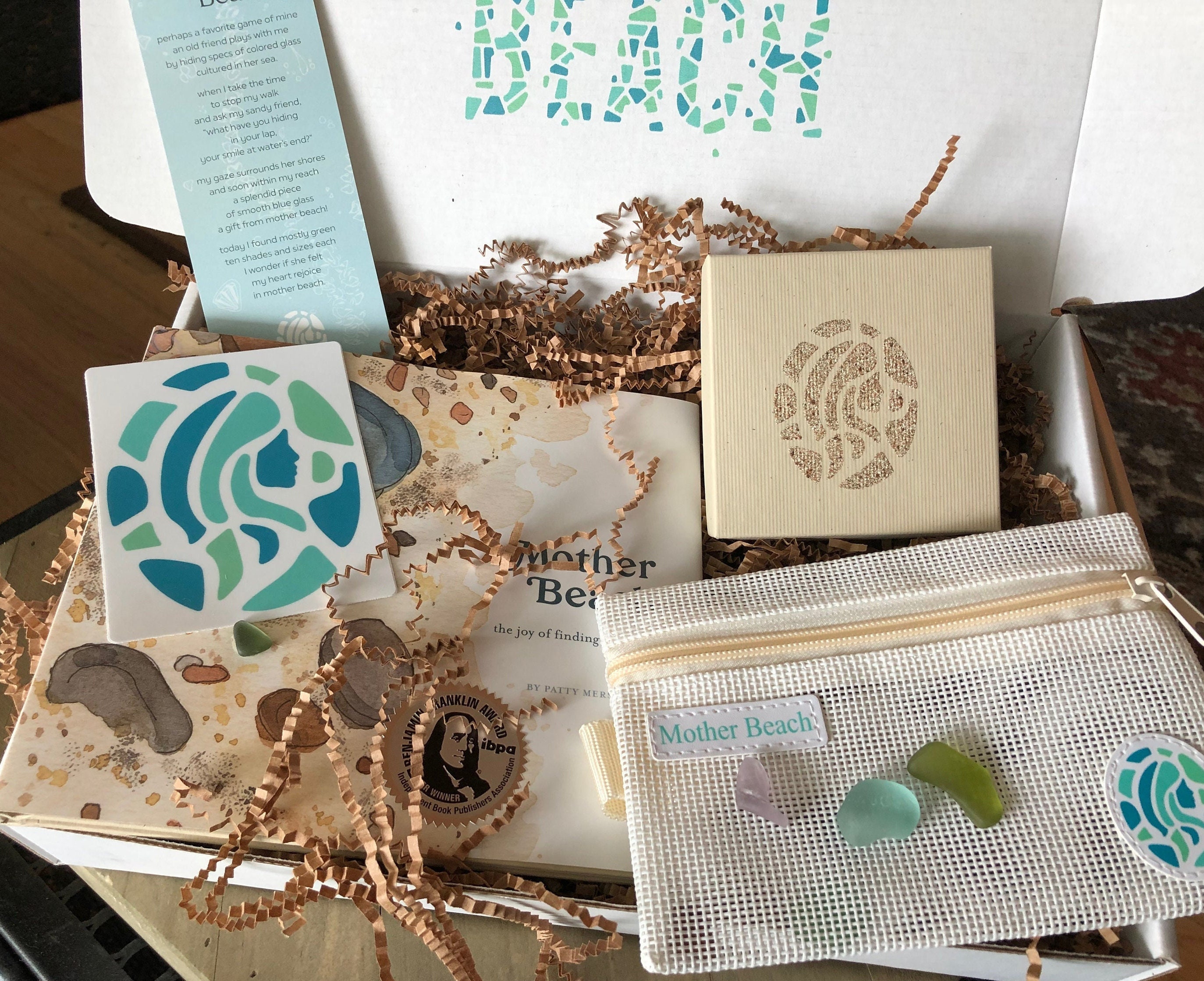 Deluxe Beach Glass Gift Box / Hostess Gift  Beach House / Hostess Gift / Coastal Gift Box
