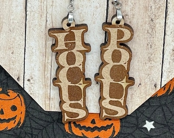 Pendientes grabados invertidos Halloween Hocus AND Pocus- Archivo digital SVG para Glowforge y otros cortadores láser