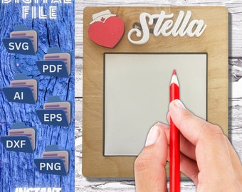Archivo de corte láser Enfermera personalizada Sticky Notepad Holder SVG Archivo - Enfermera SVG Archivo de corte láser