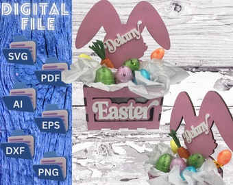 Easter Crate svg Basket SVG Archivos para máquinas láser y CNC, Glowforge Ready svg, Archivo de corte láser, easter crate svg