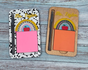 Teacher Sticky Notepad and pen holder SVG