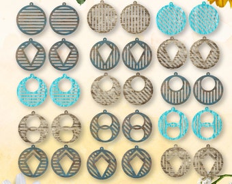 15 juegos de Pendientes geométricos redondos / circulares elegantes Archivo SVG Descarga instantánea Adición rápida, fácil y rentable a sus eventos artesanales