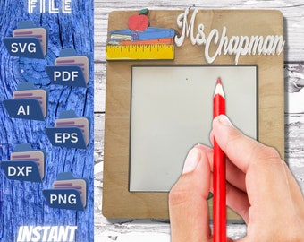 Amante de los libros personalizado, soporte de bloc de notas adhesivo de apreciación del maestro Archivo de corte láser SVG - Descarga digital