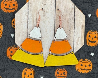 Halloween Candy Corn Earrings  - SVG  Digital File Only for Glowforge and other laser cutters