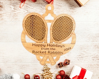 SVG Digital Descargar Raqueta de tenis Adorno de Navidad para glowforge, cricut y otros cortadores