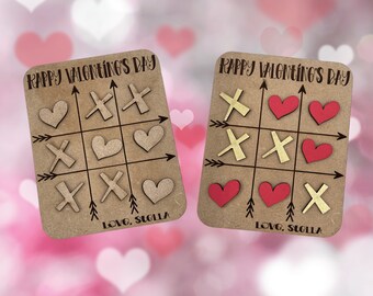 Valentine's Tic Tac Toe SVG File for Glowforge and other cutting machines