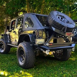 Rear Razor Bumper With RazorBack Tire Carrier For Jeep JK JKU dxf cnc cad build files.
