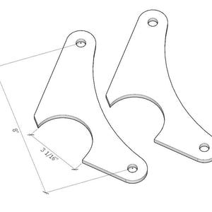 May include: Two metal brackets with a cut-out design. The brackets are 3 1/16 inches wide and 8 inches long.
