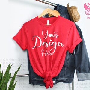 Bella Canvas 3001 Valentines Mockup , Valentines Tshirt , 3001 Shirt Mockup, 3001 Mockup ,3001 Red, Red T-shirt Mockup, Digital Files