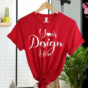 Bella Canvas 3001 Valentines Mockup , Valentines Tshirt , 3001 Shirt Mockup, 3001 Mockup ,3001 Red, Red T-shirt Mockup, Digital Files