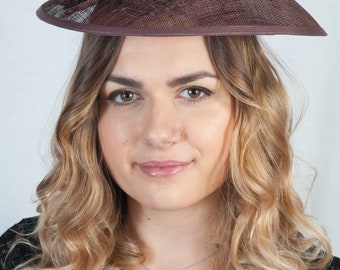 Mocha Hat Fascinator Ladies Aliceband Feather Hat Ladies Day Races Weddings 