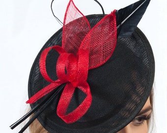 Bright Red Feather Fascinator - Etsy 