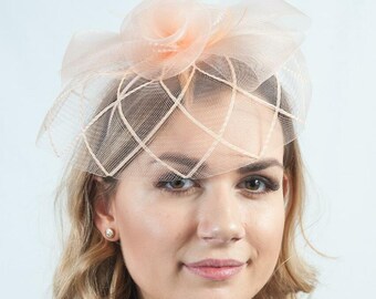 Peach Fascinator - Etsy UK