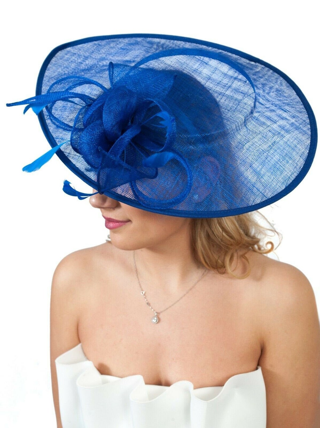 Hats for Weddings Royal Blue Oversize Teardrop Fascinator Etsy
