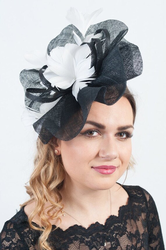 Unusual Fascinator Poppy Black and 