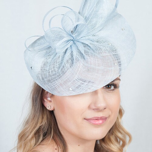 Luna Pale Blue Diamante Sinamay 