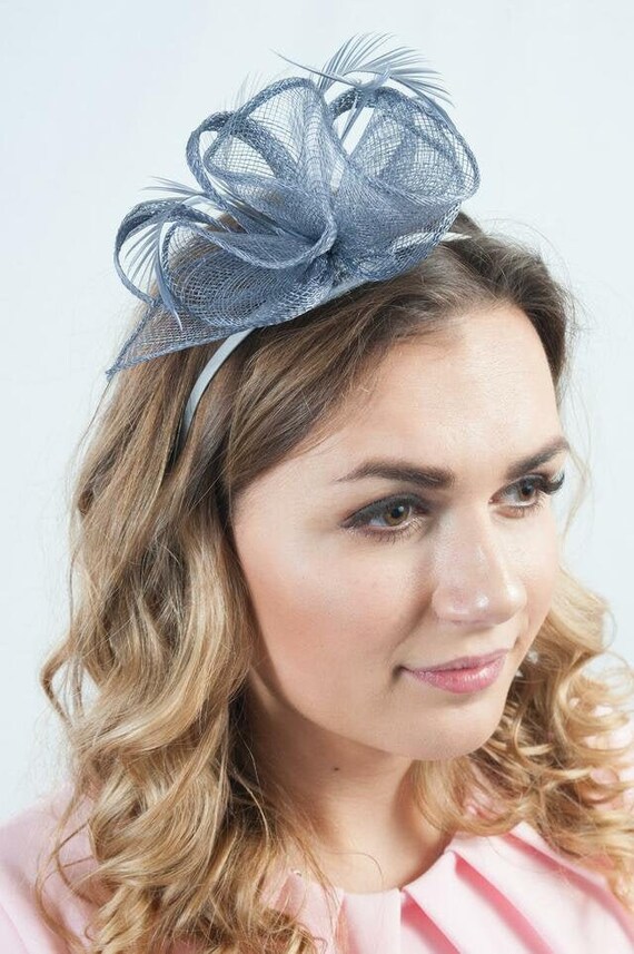 Small Fascinators Dark Grey Sinamay 