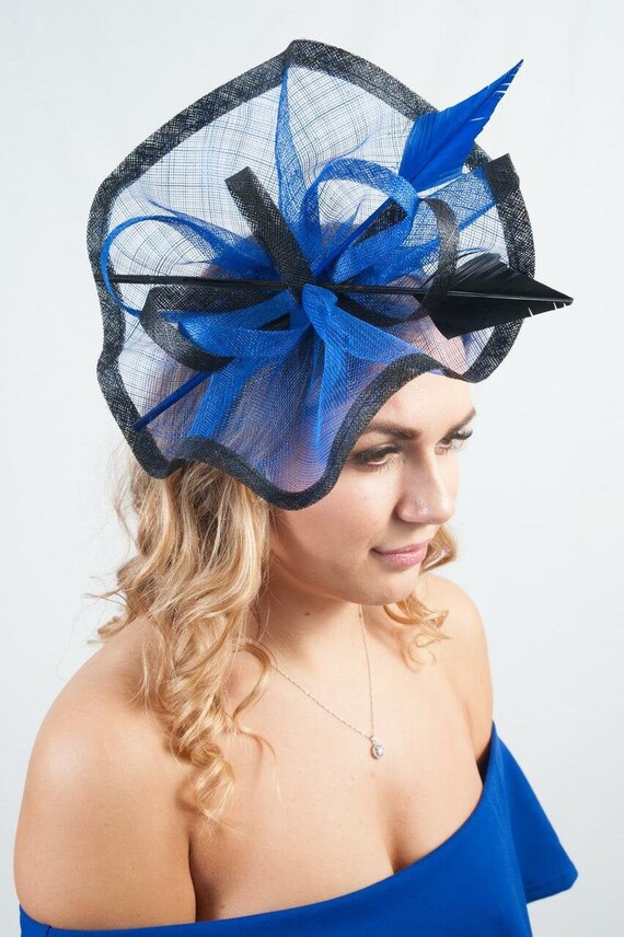 Large Unusual Headpiece Royal Blue 