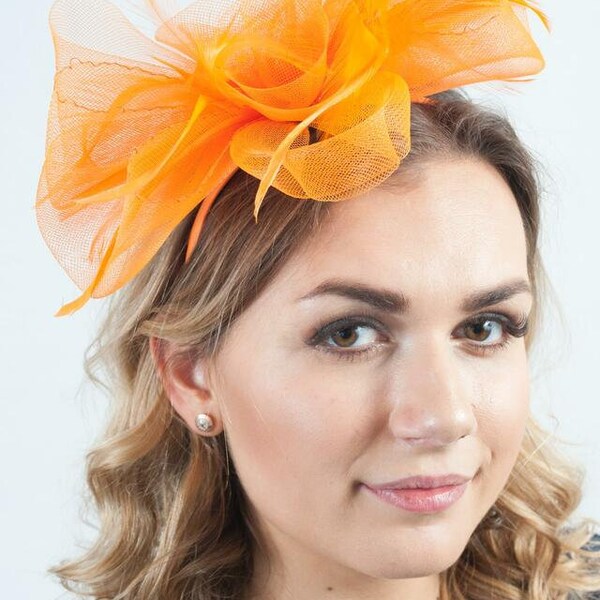 Orange Fascinator Etsy