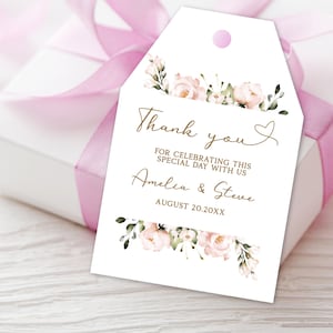Thank You Gift Tag, Wedding Favor Tag, Editable Template Instant Download