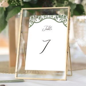 Wedding Table Number, Sage Green Table Number Printable Instant Download, W17