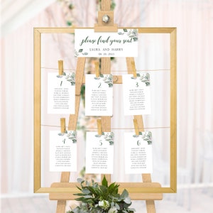 Editable Seating Cards, Greenery Seating Plan Template Digital Print