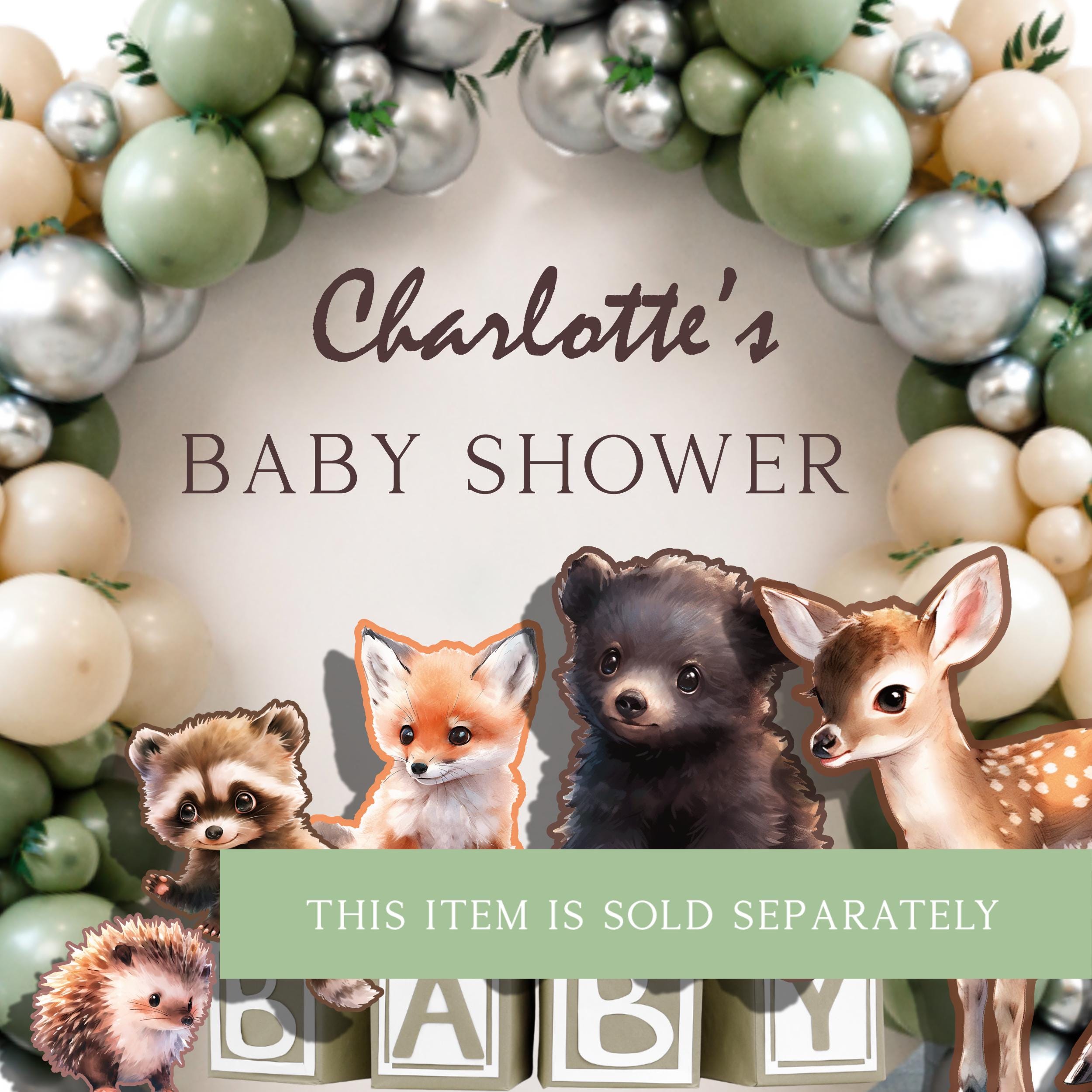 Woodland Baby Shower Gift Bag Forest Animals Bear Editable Text Party ...