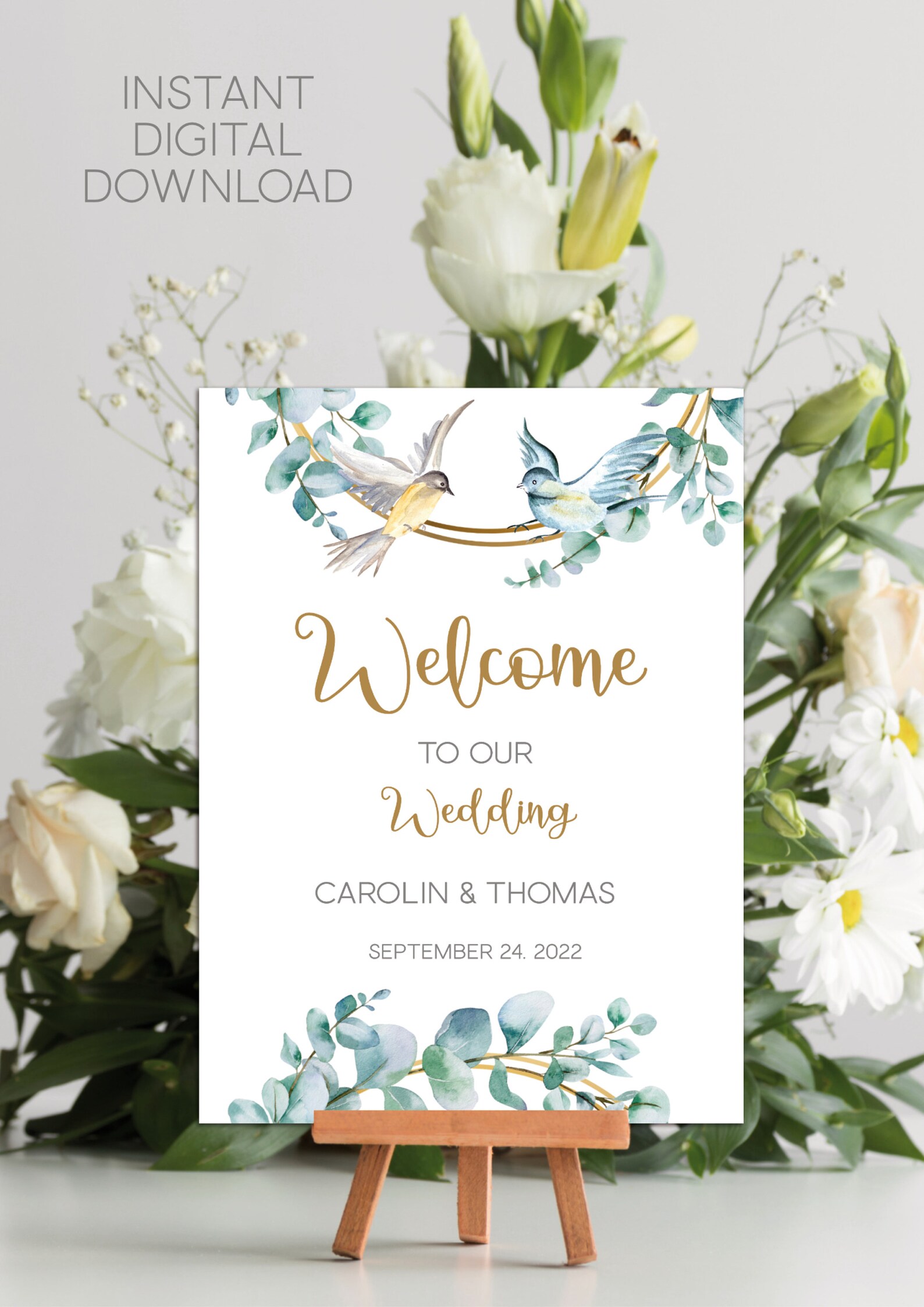 Editable Printable Welcome Template Green Eucalyptus Twigs | Etsy