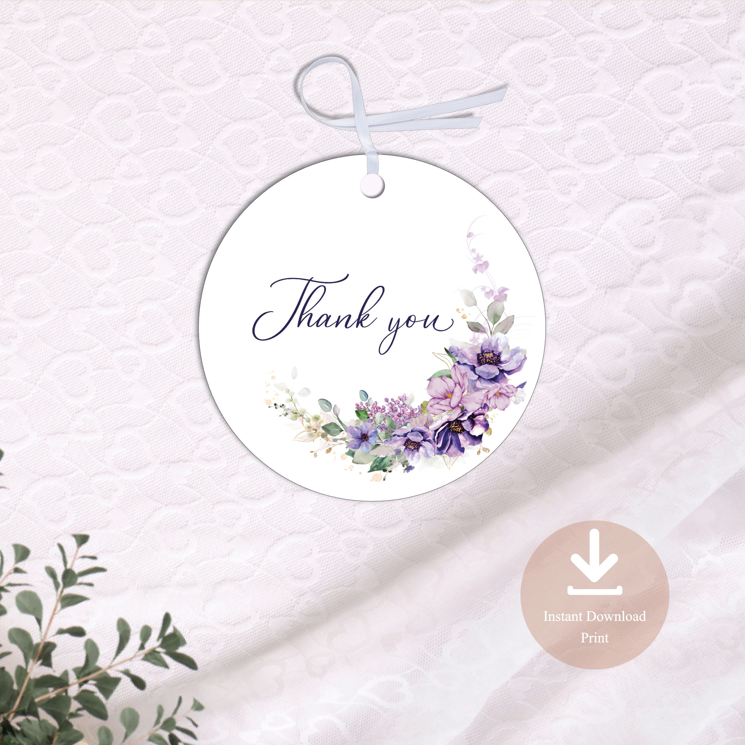 Thank You Gift Label Template Floral Printable Template - Etsy
