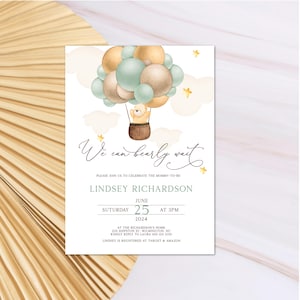 Customizable Teddy Bear Baby Shower Invitation: Printable Digital Template for Boys & Girls, BS13