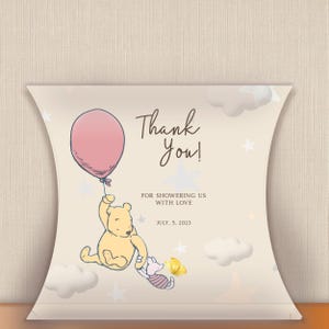 Winnie The Pooh Baby Shower Gift Box, Dusty Pink Balloon Baby Shower BS136