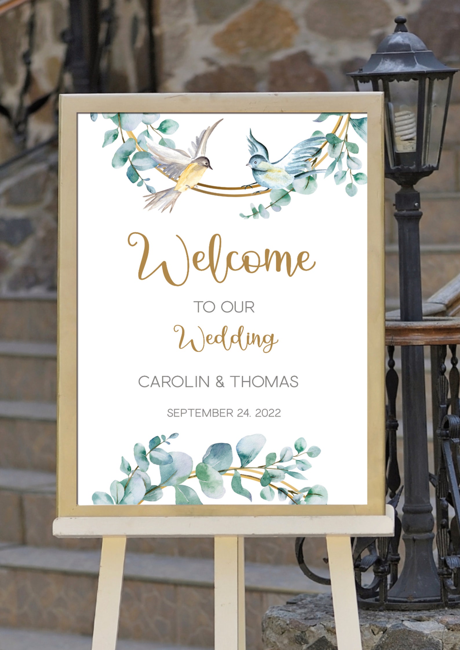 Editable Printable Welcome Template Green Eucalyptus Twigs | Etsy