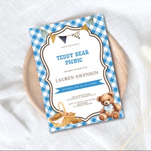 Invito per baby shower "T-shirt con orsetto": invito digitale per baby shower e decorazioni stampabili, BS182