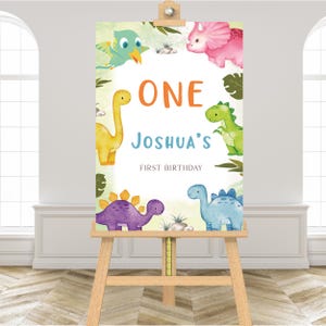 Customizable Adventure Baby Shower Welcome Sign: Digital Dinosaur Poster Download