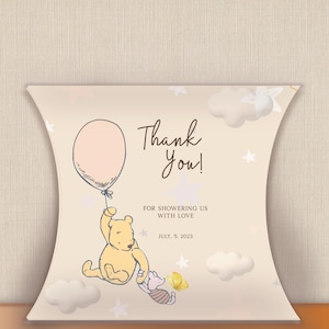 Winnie The Pooh Gift Bag, Gender Neutral Balloon, Bear Balloon Baby Shower Gift Bag BS136