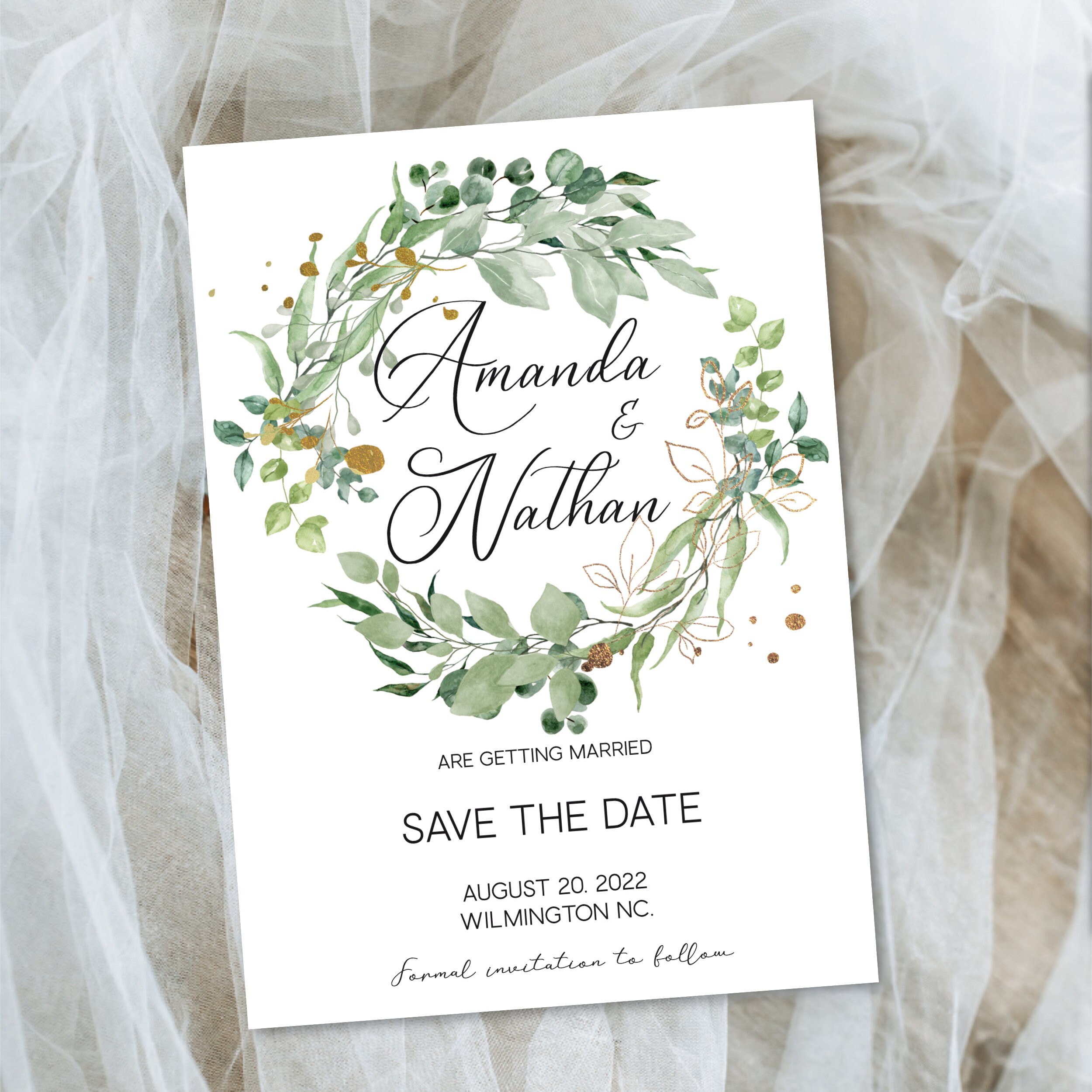 Save the Date Invitation, Printable and Digital Template Instant