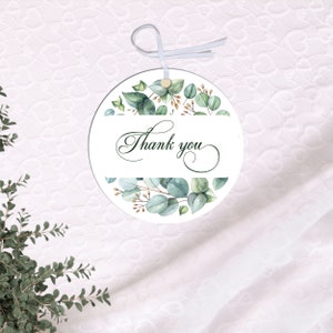 Eukalyptus Dankeschön-Anhänger, druckbarer Geschenkanhänger, Sofortiger Download