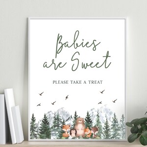 Personalized Woodland Nursery Sign: Printable Baby Shower Wall Art for New Parents, BS147