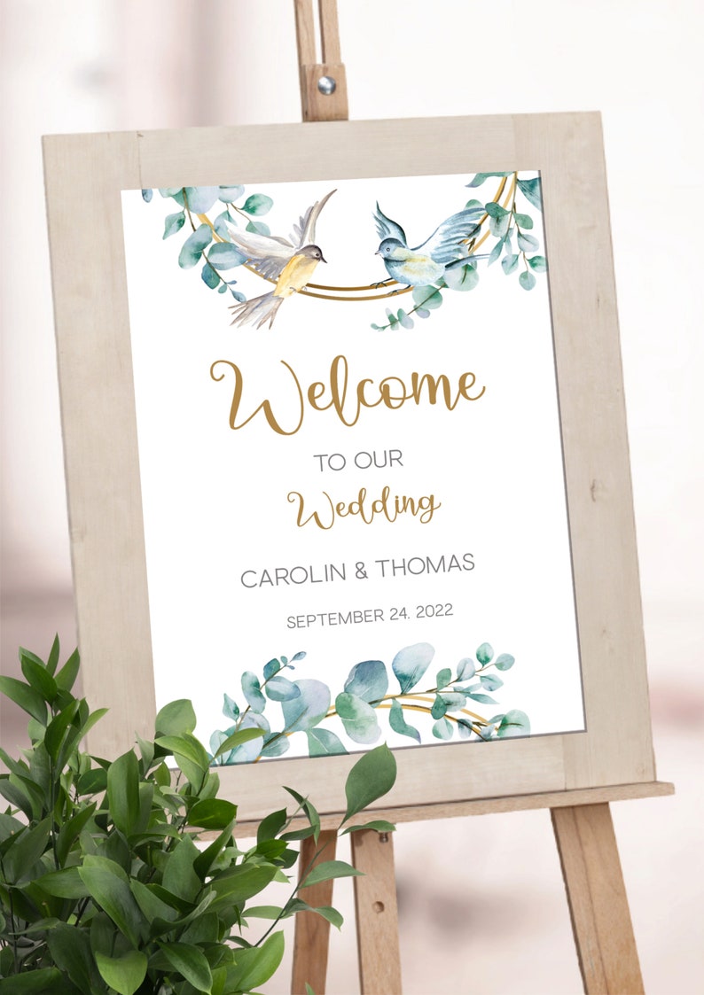 Editable Printable Welcome Template Green Eucalyptus Twigs | Etsy